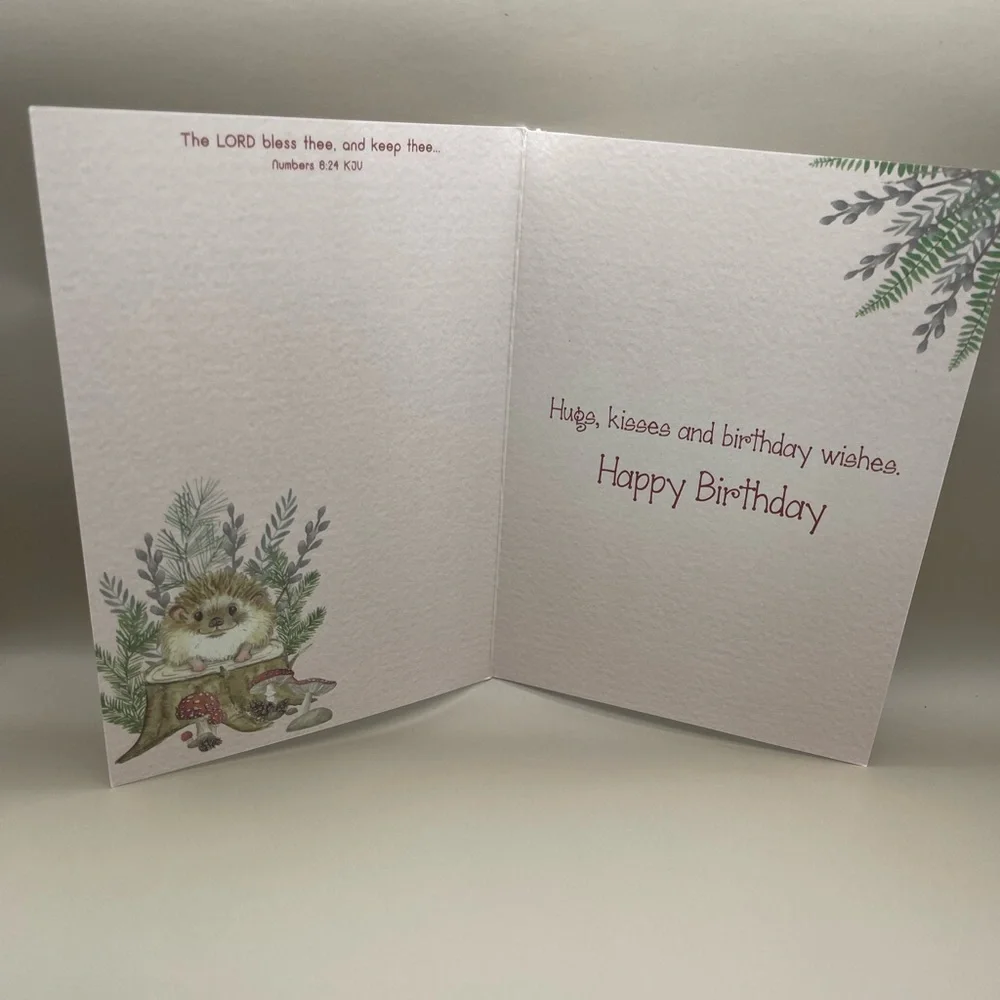 Hedgehog Mushroom Birthday Greeting Card, New, For Bundles Only 🍄🦔